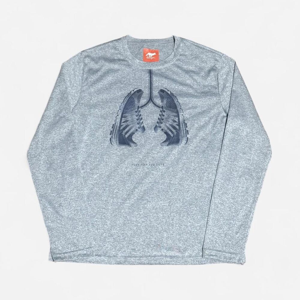 Runyon grey and blue sneakers Small size (width 19-1/2in, length 24in) shirt